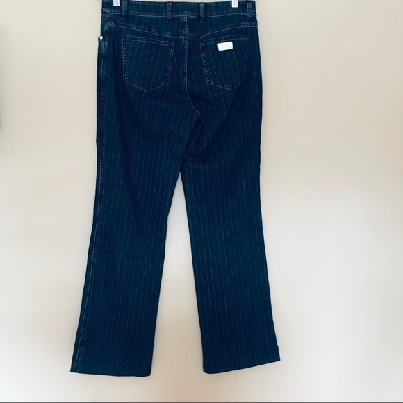 VINTAGE Escada Dark Pinstripe Bootcut Jeans Sz 40 - Picture 3 of 8